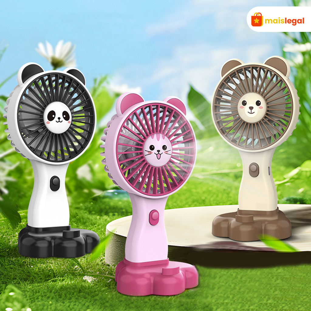 Mini Ventilador De Mão Portátil Recarregável Usb com suporte Para Escritório