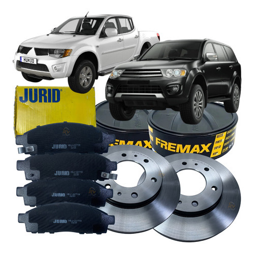 Par Disco Fremax Pastilha Jurid Dianteiro L200 Triton 2008 2009 2010 A 2016 Pajero Dakar 2009 A 2012