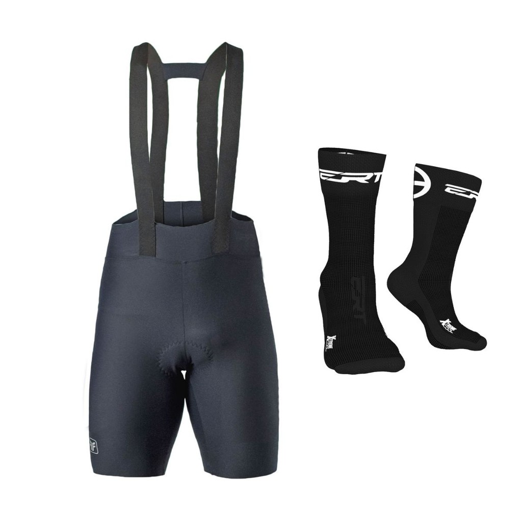 Bretelle ciclismo masculino Free Force Classic forro Invert 3D Pro original + meia