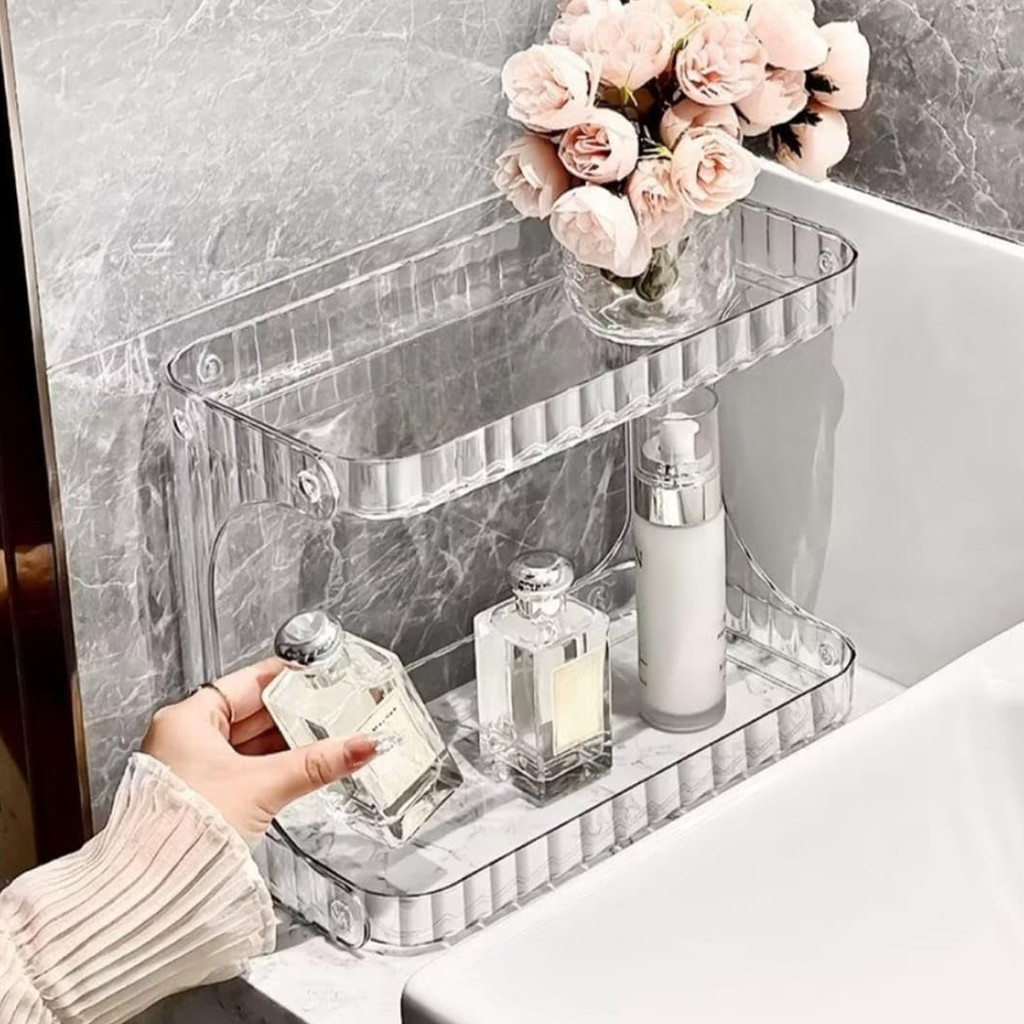 Organizador em Acrílico com 2 Prateleiras Multiuso