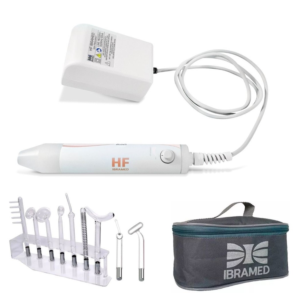 HF Ibramed Aparelho Facial Capilar Estética + 9 Eletrodos em Oferta na Shopee