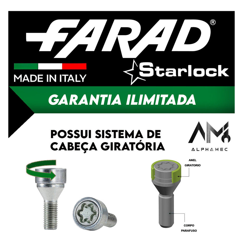 Parafuso Trava Antifurto Original Farad Starlock Fiat Todos — imagem 2 de 2