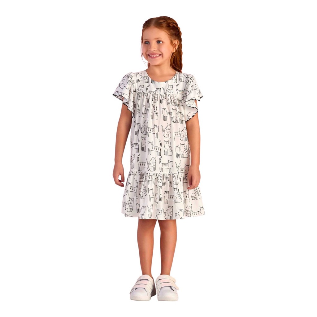 VESTIDO MON SUCRÉ PRETO E BRANCO GATO 3126294