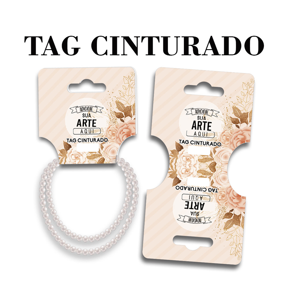 TAG CINTURADO ETIQUETAS PARA BIJUTERIAS PERSONALIZADO 30 uni. FRENTE em Oferta na Shopee