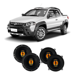 Kit 4 Alto Falante 220wrms Porta Diant Traseiro Fiat Strada