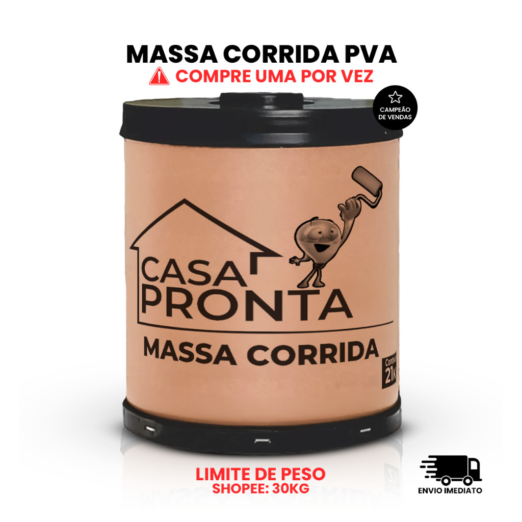Massa Corrida Premium PVA Revestimento 21kg Branca em Oferta na Shopee