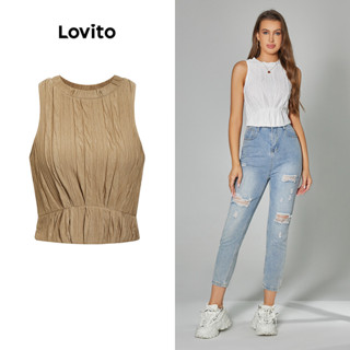 Lovito Casual Blusa Feminina Lisa Estilo Corset LBA05169 (Multicolorido)