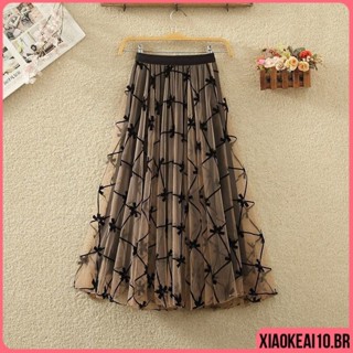 Saia Tule Midi Moda Adulto Saia De Tule Confortável Elegante saia evasê Forrado Feminina