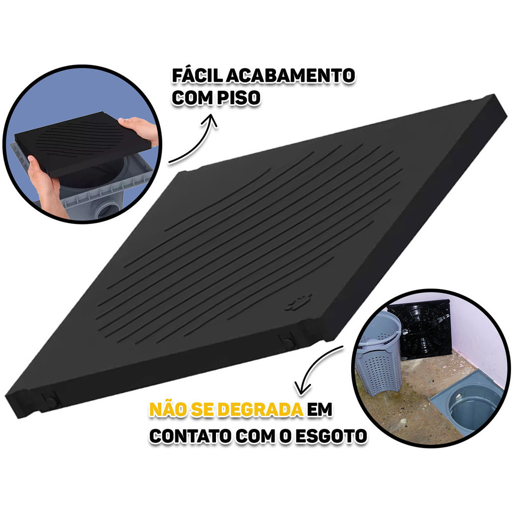 Tampa Para Caixa De Gordura Plástico Abs Reforçada Inspeção Coletora Encanamento Tigre - Home & Living