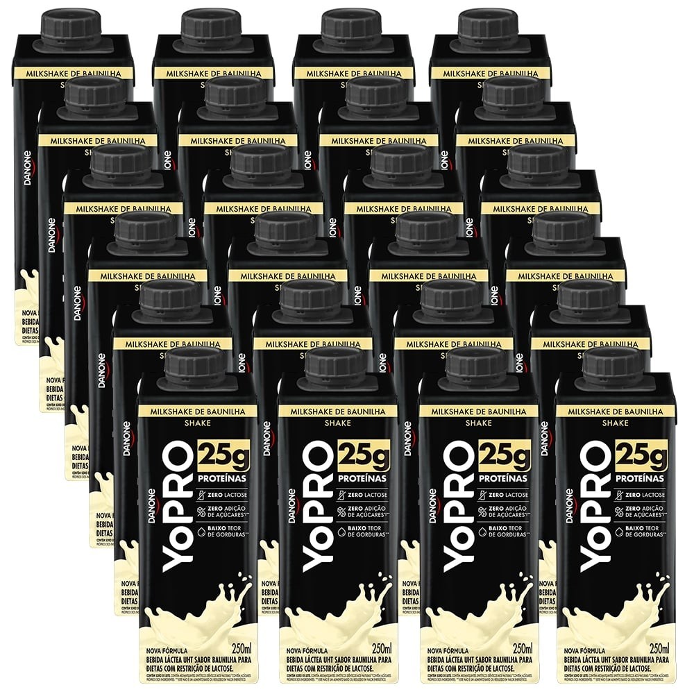 Pack 24 unidades YoPRO Bebida Láctea UHT Baunilha 25g de proteínas 250ml