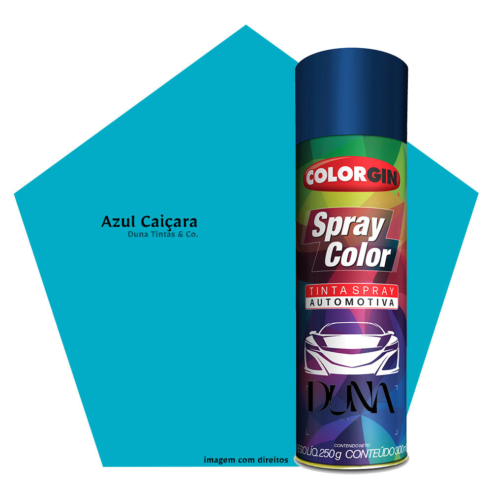 Tinta Spray Automotiva Colorgin Premium 300ml Azul Caiçara