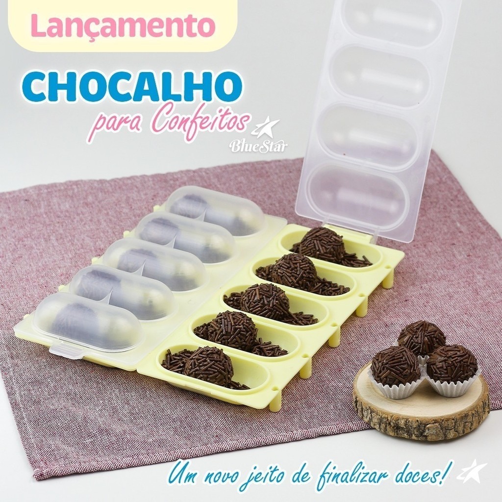 1~5 CHOCALHO AMARELO PARA DOCES BLUESTAR 5 CAVIDADES - Home & Living
