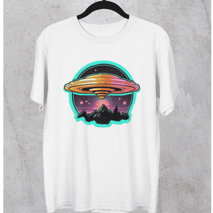 Camisa Disco Voador Camiseta Unissex Promoção Alien Et Alienígena Malha Fria Não Desbota