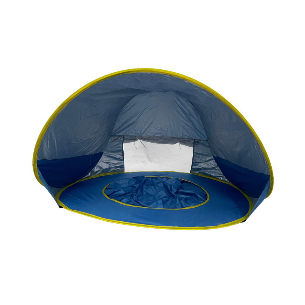 Imagem Barraca Infantil Azul De Praia Com Piscina Com Protecao Uv Tenda Cabana Grande