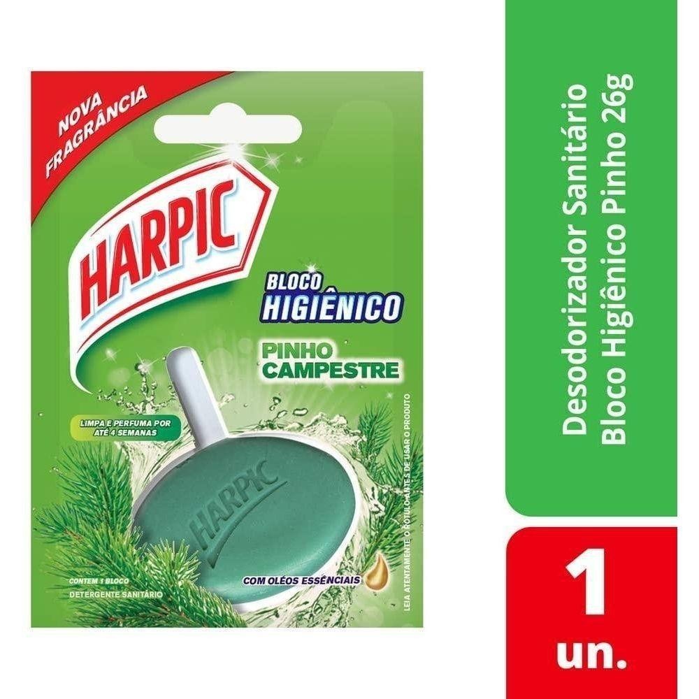 Bloco Sanitario Perfumado 26g Harpic Pinho Campestre - Home & Living