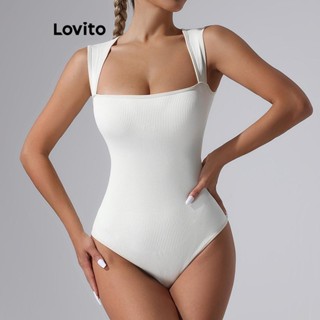 Lovito Body Elegante De Tricô Liso Para Mulheres LNL43017