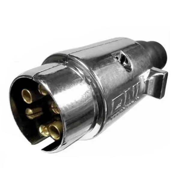 Tomada Cromada Carretinha Macho 6 Polos Barco Jetski Dni