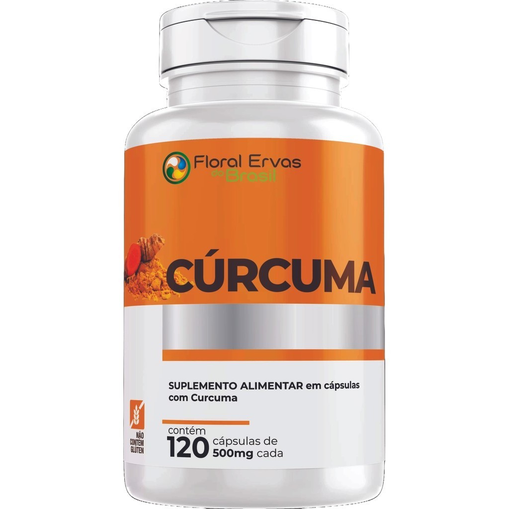 Curcuma Açafrão da Terra 120 Cápsulas 500 mg Floral Ervas Do Brasil