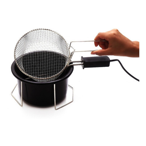 Fritadeira Elétrica Redonda 1,5 L Tacho Esmaltado 1200w 220v Portátil