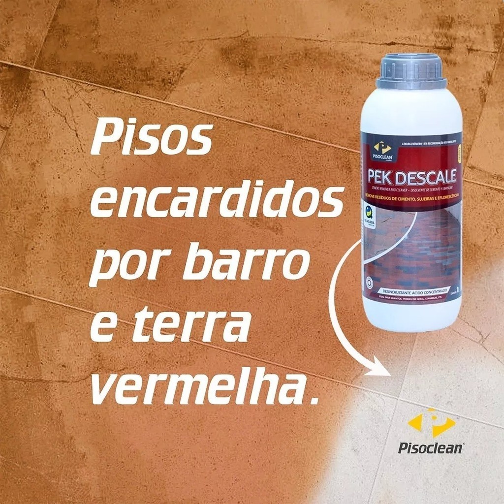 Pek Descale 1l Pisoclean Remove Cimentos Sujeiras e Eflorescências — imagem 2 de 2