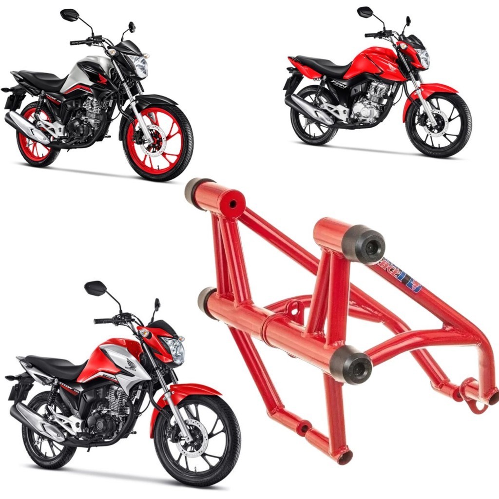 PROTETOR MOTOR STUNT RACE HONDA TITAN FAN START 160 VERMELHO FERRARI 2016 a 2024