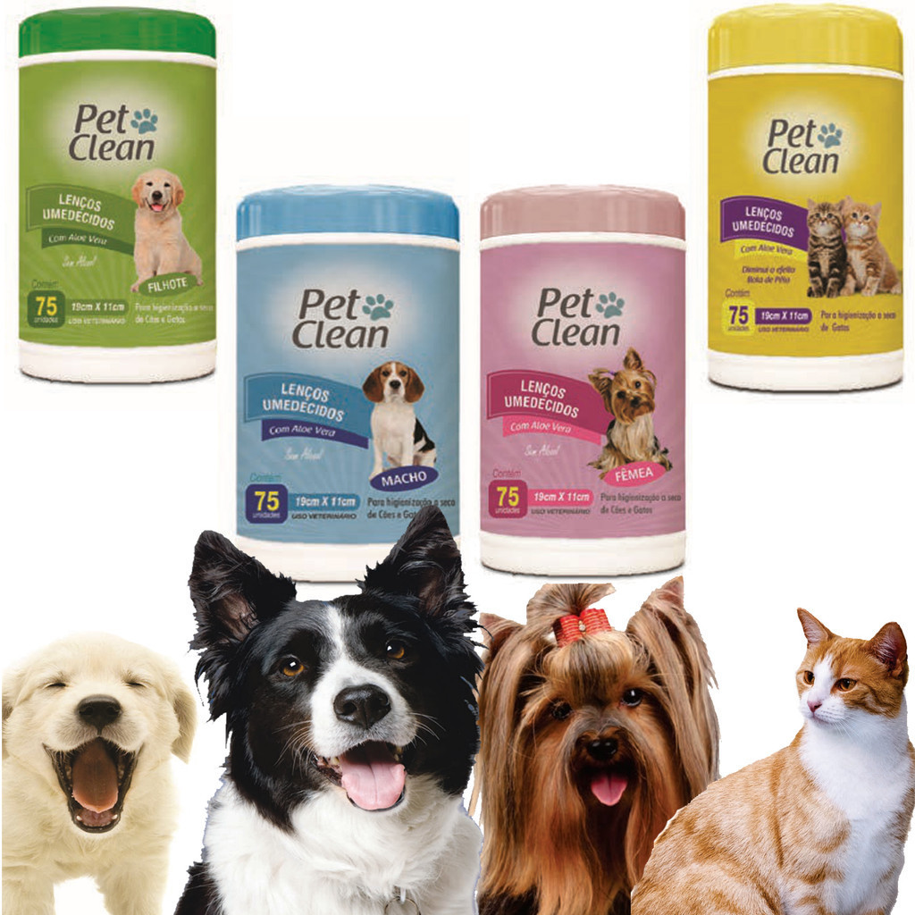 Lenço Umedecido Cachorro Gato Pet Clean  75 Unidades Oferta em Oferta na Shopee