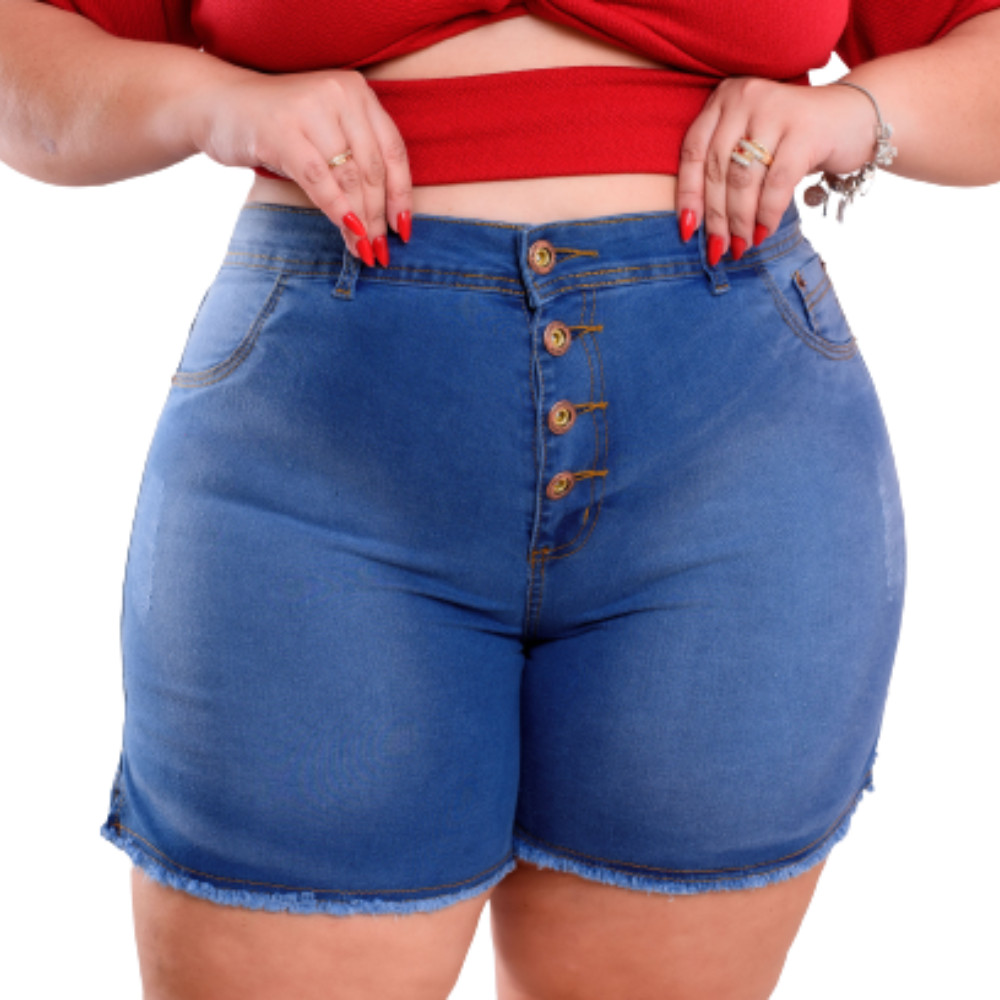 Bermuda Jeans Feminino Plus Size Modelo Curve lycra Meia Coxa 46-64