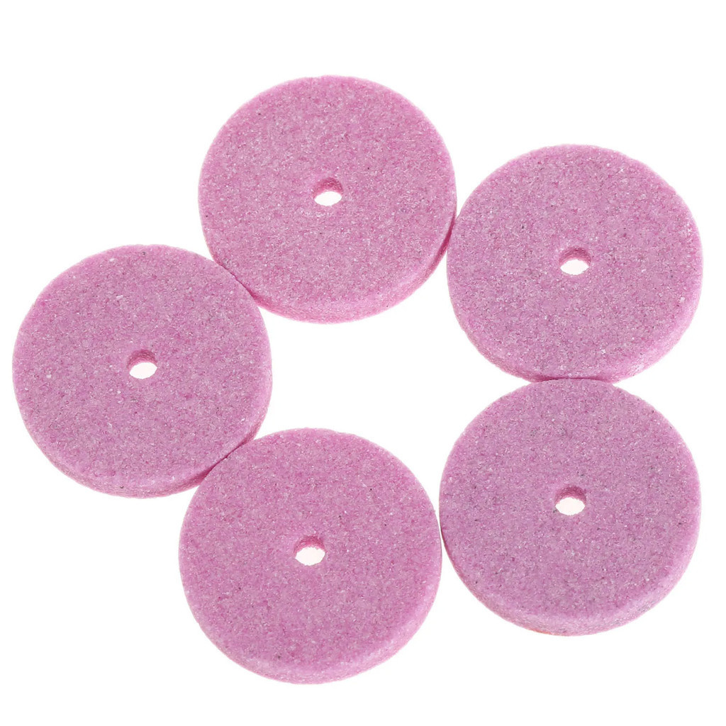 Kit 5 Rebolo Roda Abrasiva 20mm Rosa G220 p/ Micro Retífica