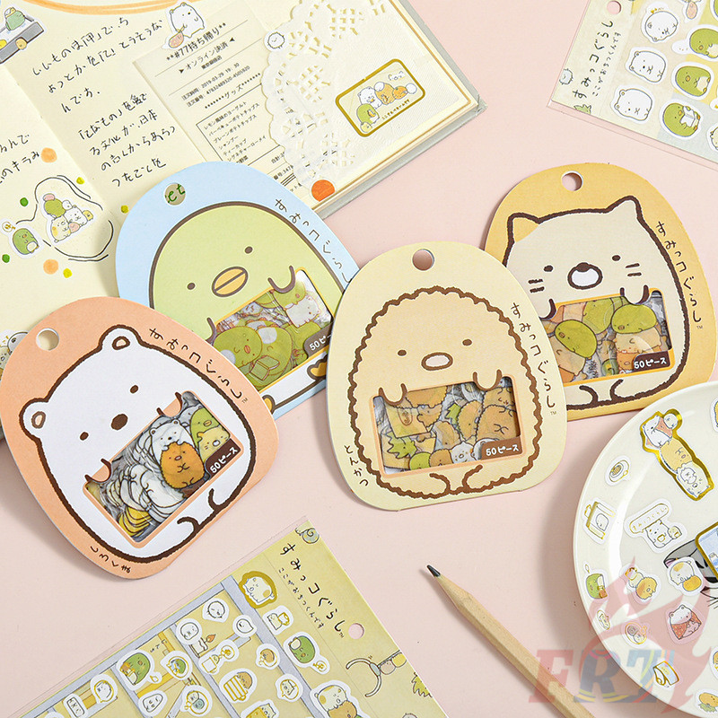 ✿ SAN-X Sumikko : Adesivos Transparentes Sunikokurashi 50 Unidades/200 DIY Diário Scrapbooks Decoração Decalques