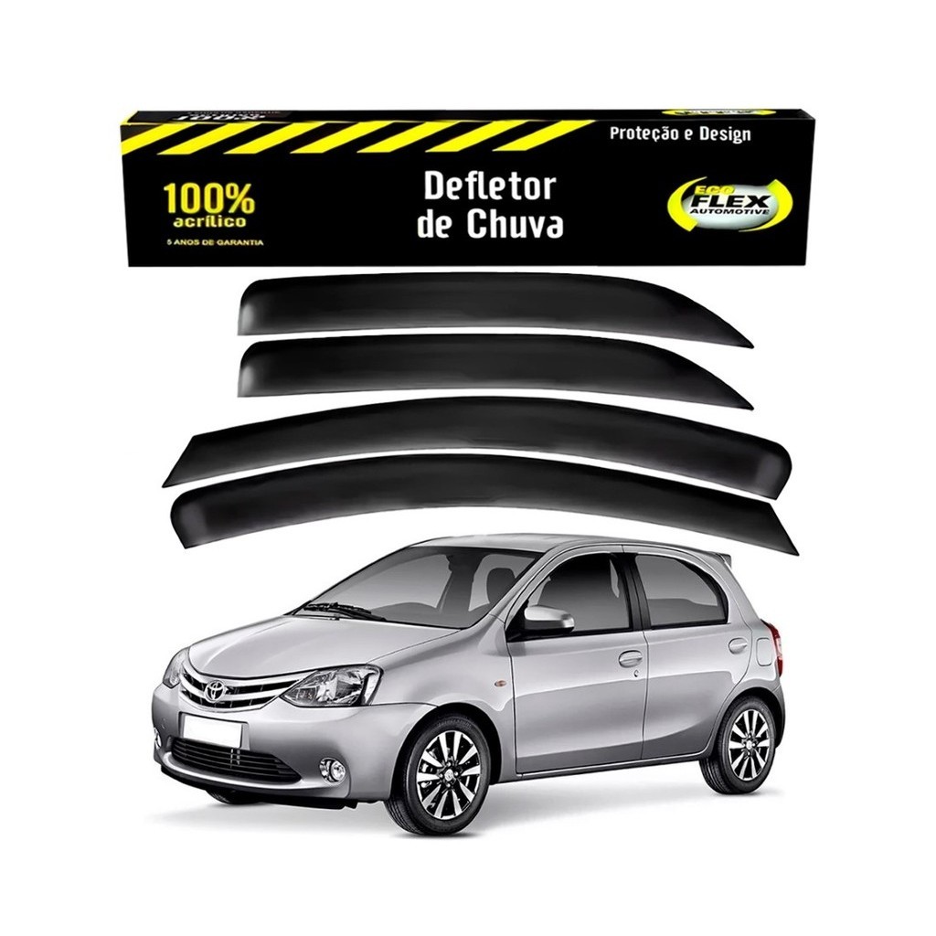 JOGO CALHA DEFLETOR CHUVA TOYOTA ETIOS 1.3 1.5 2012 A 2016 - Spare Parts and Accessories for Vehicles