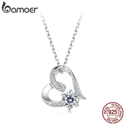 Colar Bamoer 925 Sterling Sliver Forever Love Moissanite Joias Presentes Para Mulheres