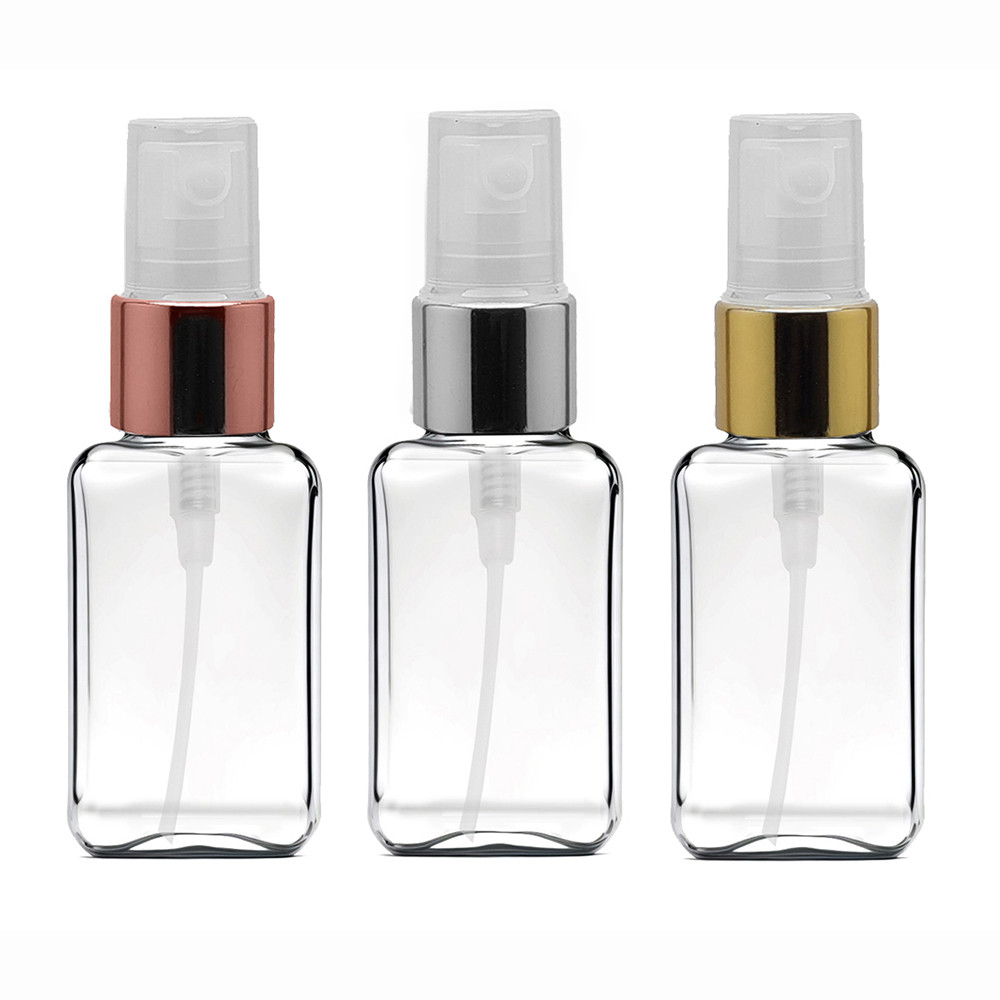Frascos Pet 40 Ml Quadrado Válvula Spray Metalizada Plástica ideal para perfumes álcool líquido em Oferta na Shopee