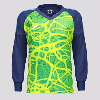Camisa Manga Longa Poker Goleiro Fio Juvenil Azul e Verde em Oferta na Shopee