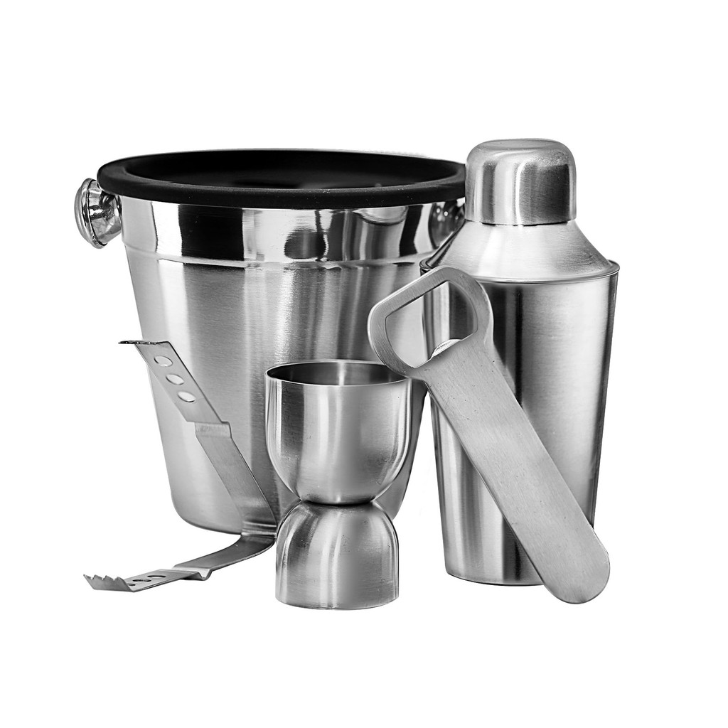 Jogo Conjunto Para Bar Bartender Coqueteleira Inox 5 Peças