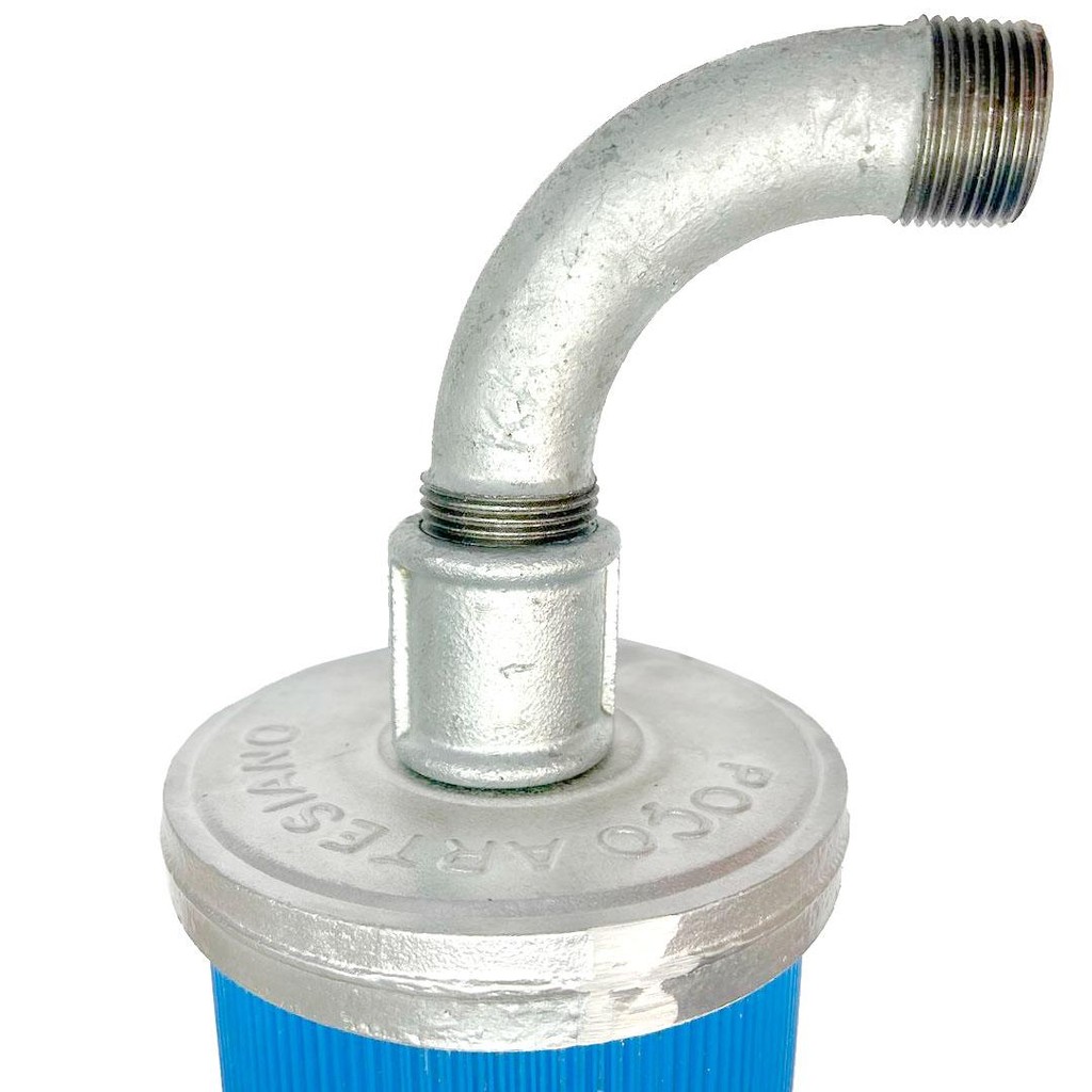 Kit Tampa para Poço 4 Polegadas com Furação 1.1/4" com Curva Galvanizada 90° x 1.1/4" e Luva Galvanizada 1.1/4 Polegada