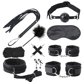 Kit Bondage Chicote Algema Tornozeleira Corda  Mordaca