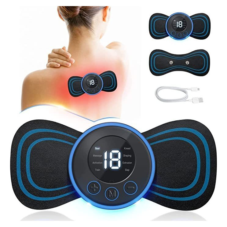 Mini Massageador Elétrico Portátil Cervical EMS Alivia Dores Corpo Pescoço