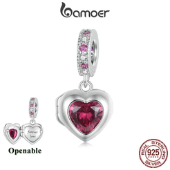 Bamoer 925 Sterling Sliver Charm Forever Love Heart Design Aberto Acessórios De Estilo De Casais Para Pulseira