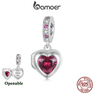 Bamoer 925 Sterling Sliver Charm Forever Love Heart Design Aberto Acessórios De Estilo De Casais Para Pulseira