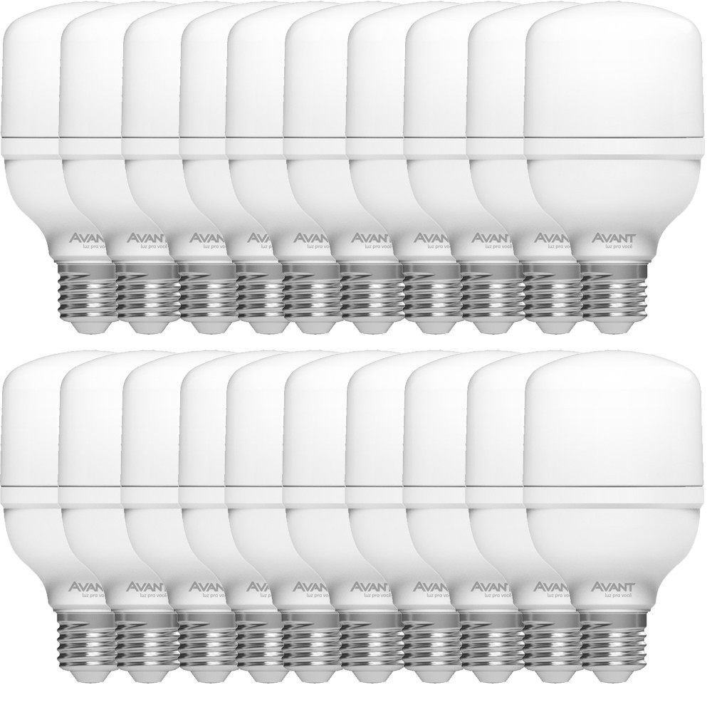 20 Lâmpadas Led Bulbo Hp 30w Luz Branca 6500k Bivolt Avant