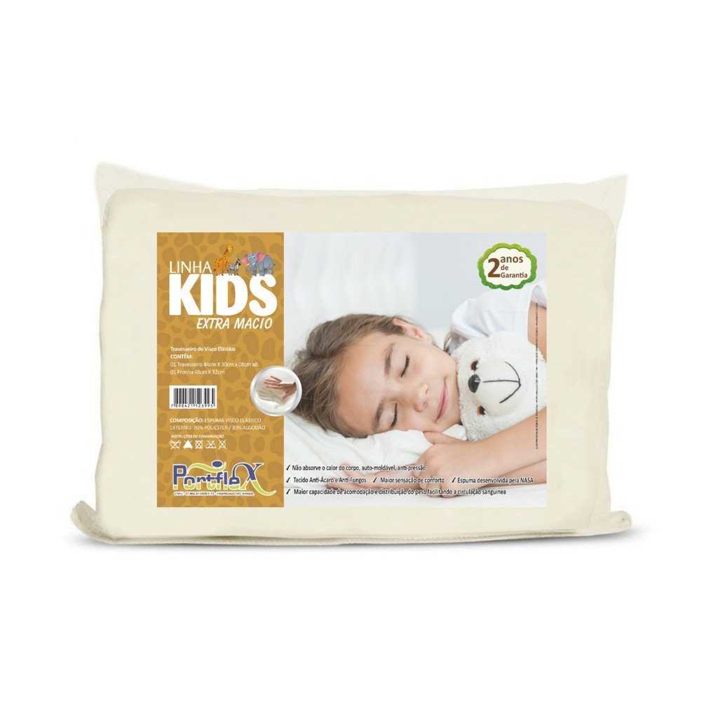 Travesseiro Nasa Visco Elástico Kids Extra Macio + fronha Promoção