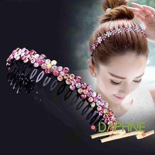 DA-FACC Rhinestone Hairband Acessórios Plásticos Para Cabelo Feminino Headwear Crystal Flower
