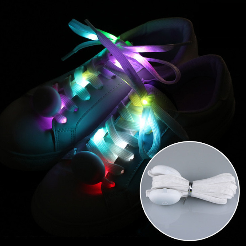 1 Par De 120cm De Moda Simples Corrida Noturna Fria Led Colorful Light Shoelaces