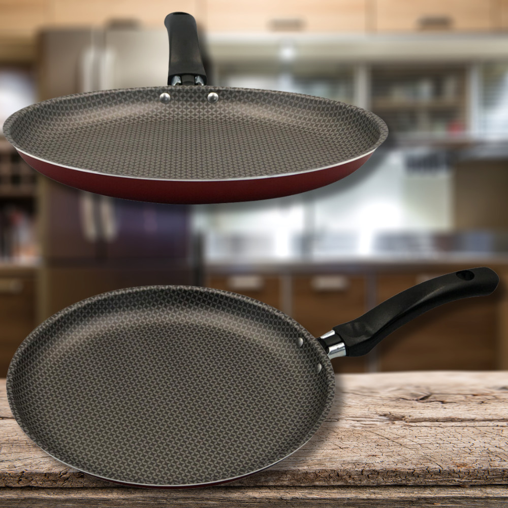 Frigideira Panela Vermelha Antiaderente Cereja Caçarola Crepeira Omelete Panquequeira Tapioqueira