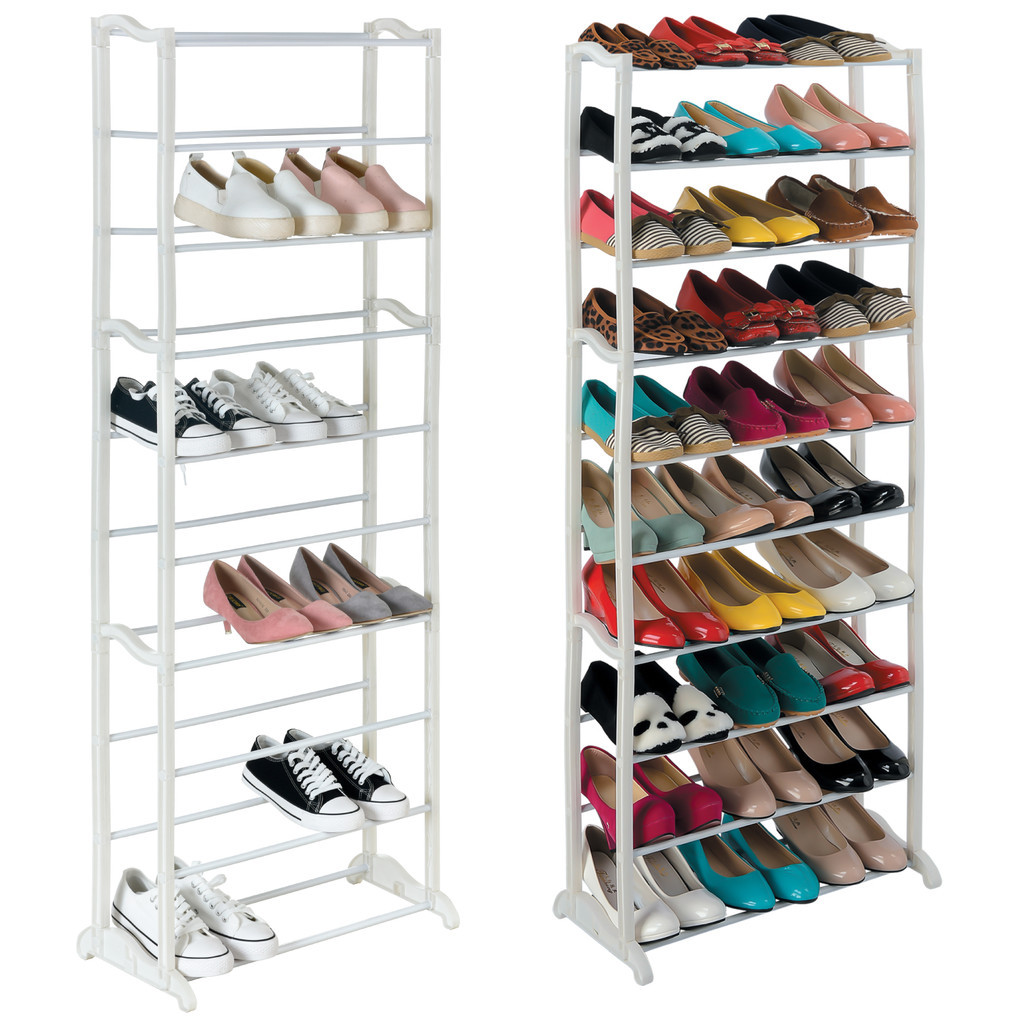 Sapateira Vertical até 30, 21, 10 e 8 Pares Sapatos Prateleira Organizador Portátil