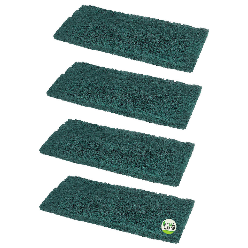 Kit 4 Unidades Fibra de Limpeza Pesada Verde British Buchas 10 cm x 23 cm Para Pisos e Azulejos Limpeza Pós Obra Crostas em Oferta na Shopee