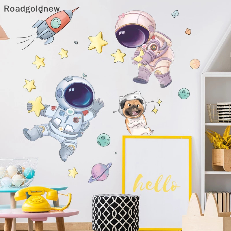 RGN Adesivos De Parede De Astronauta Espacial Fofo Para Crianças Decoração Viveiro NW Removível em Oferta na Shopee