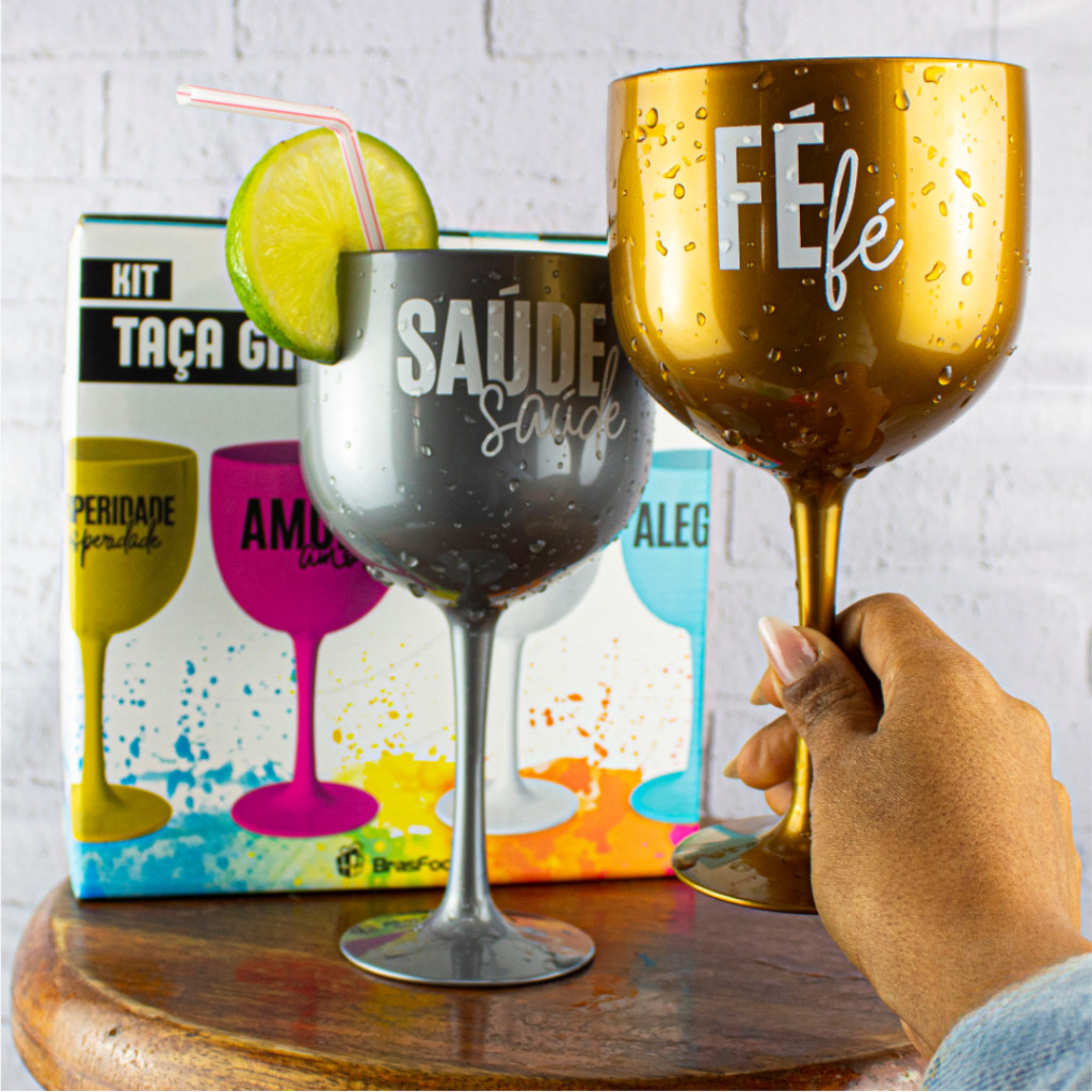 Kit 2 Taças Festas para Drinks Coquetéis Gin Eventos 580 ml - Fé Saúde