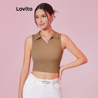 Lovito Casual Blusa Feminina Lisa Básica LBL08269