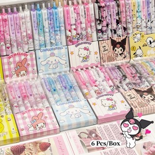 6Pcs Sanrio Gel Pen Set Kuromi Pachacco Tinta Rápida Secagem 0.5mm Escritório Assinatura em Oferta na Shopee